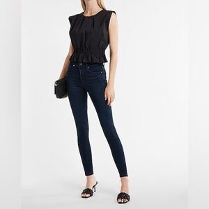 Express EXP Supersoft Legging Mid Rise - Stretchy Dark Blue - Size 4R 4 R Skinny